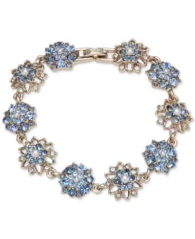 Shop Marchesa Gold-tone Crystal & Imitation Pearl Cluster Flex Bracelet