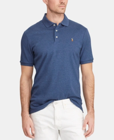 Shop Polo Ralph Lauren Men's Classic-fit Cotton Polo In Derby Blue Heather