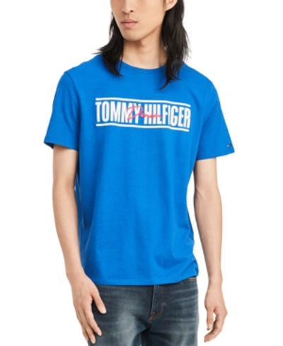 Shop Tommy Hilfiger Denim Men's Headon Logo Graphic T-shirt In Sky Diver