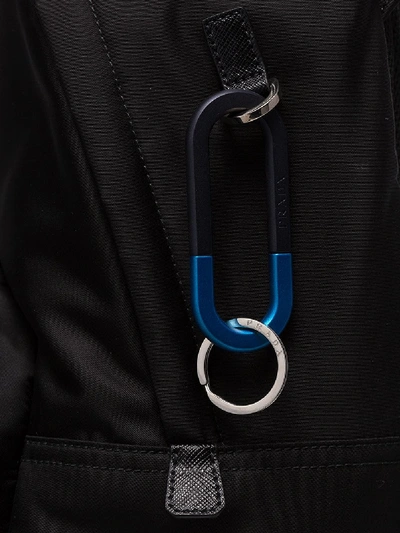 Shop Prada Zweifarbiger Schlüsselanhänger In Blue