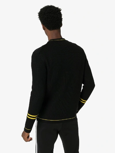 Shop Koché Logo Intarsia Wool Sweater In Black