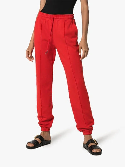 Shop Ninety Percent Stitched Front Cotton Sweatpants In Red