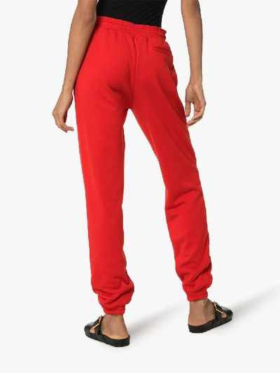 Shop Ninety Percent Stitched Front Cotton Sweatpants In Red