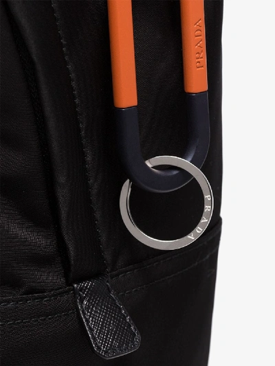 Shop Prada Orange Two Tone Loop Keyring