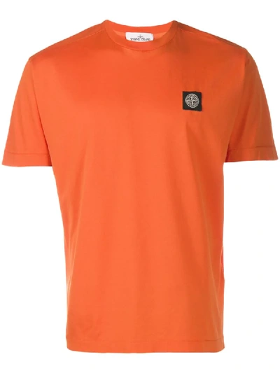 STONE ISLAND 圆领T恤 - 橘色