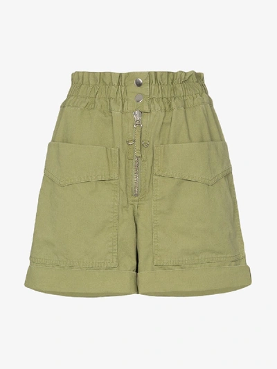 Shop Isabel Marant Étoile Lizy Cotton Cargo Shorts In Green