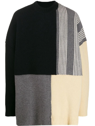 Shop Jil Sander Oversized Panelled Sweater In Grey