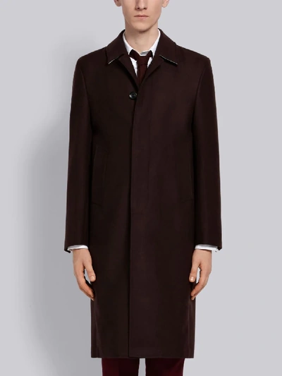 Shop Thom Browne Relaxed Bal Collar Overcoat