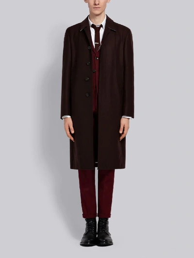 Shop Thom Browne Relaxed Bal Collar Overcoat