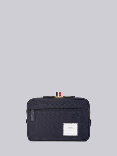 Shop Thom Browne Interlock Backing Canvas Belt Bag In Blue
