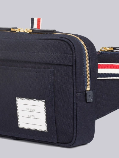 Shop Thom Browne Interlock Backing Canvas Belt Bag In Blue
