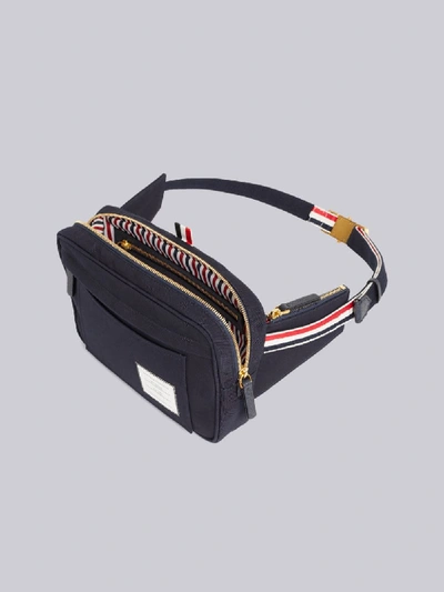 Shop Thom Browne Interlock Backing Canvas Belt Bag In Blue