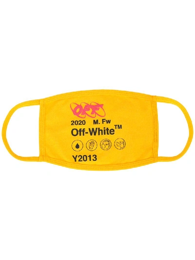 Shop Off-white Logo Print Mask - Yellow