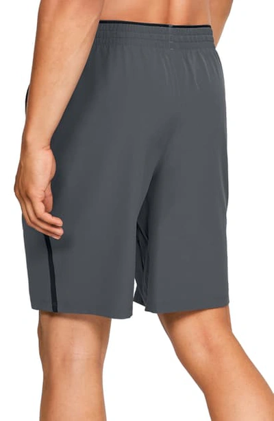Shop Under Armour Qualifier Technical Athletic Shorts In Grey