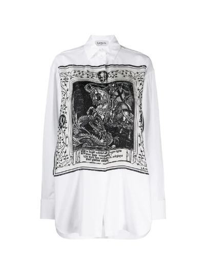 Shop Lanvin Saint Georges And The Dragon Print Shirt In White