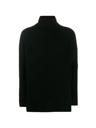 Ann Demeulemeester Knitted Turtle Neck Jumper In Black