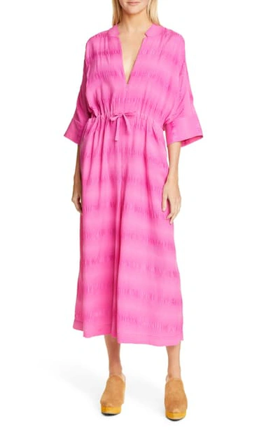 Shop Rachel Comey Falter Stretch Silk & Cotton Jumpsuit In Fuchsia