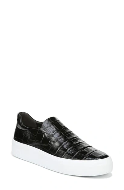 Shop Via Spiga Velina Slip-on Platform Sneaker In Black Leather