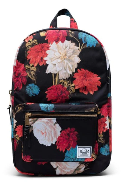 Shop Herschel Supply Co 'settlement Mid Volume' Backpack - Black In Vintage Floral Black
