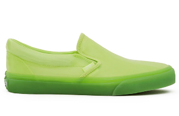 lime green vans slip on
