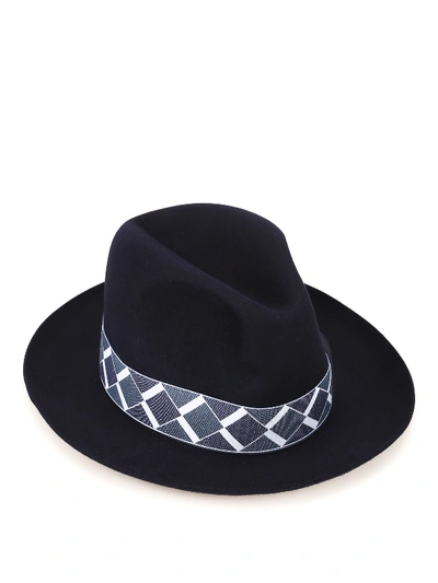 Shop Borsalino The Bogart Blue Felt Hat