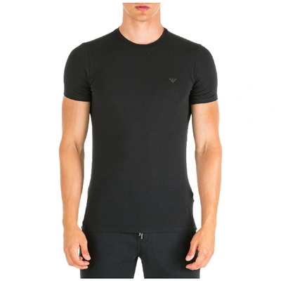 Shop Emporio Armani Men's Short Sleeve T-shirt Crew Neckline Jumper In Black