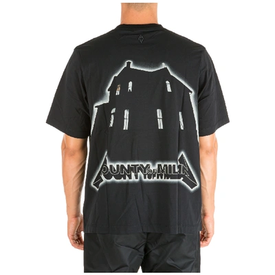 Shop Marcelo Burlon County Of Milan Men's Short Sleeve T-shirt Crew Neckline Jumper Ghost House In Black