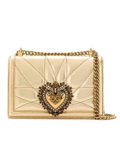 Shop Dolce & Gabbana Sacred Heart Shoulder Bag - Metallic