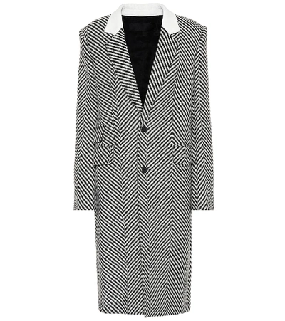 Shop Haider Ackermann Chevron Wool Coat In Grey