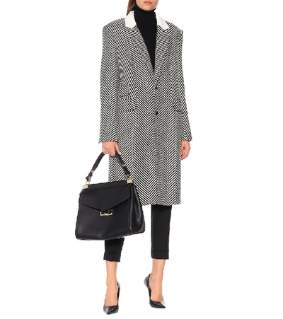 Shop Haider Ackermann Chevron Wool Coat In Grey