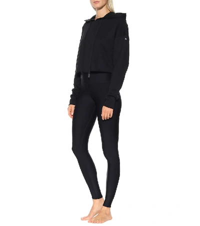 Shop Alo Yoga Edge Cotton-blend Hoodie In Black