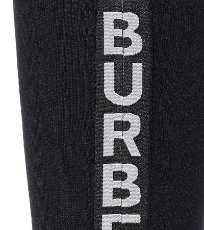 Shop Burberry Printed Stretch Leggings In Black