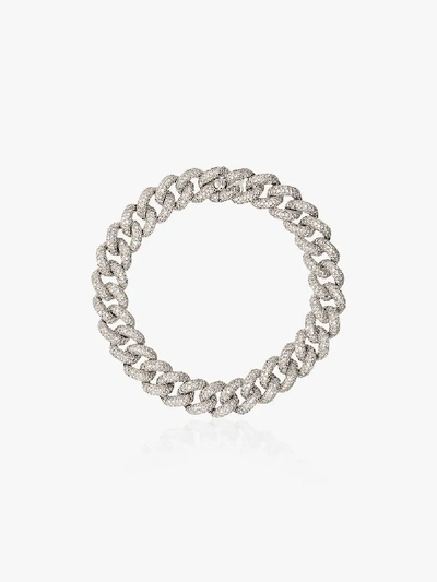 Shop Shay 18k White Gold Essential Link Diamond Bracelet In Silver
