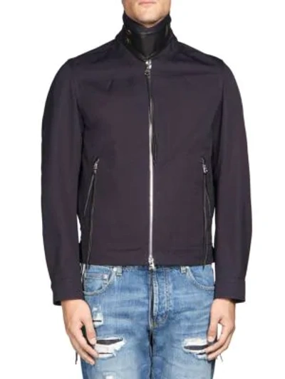 Shop Alexander Mcqueen Cotton Bomber Jacket In Polar