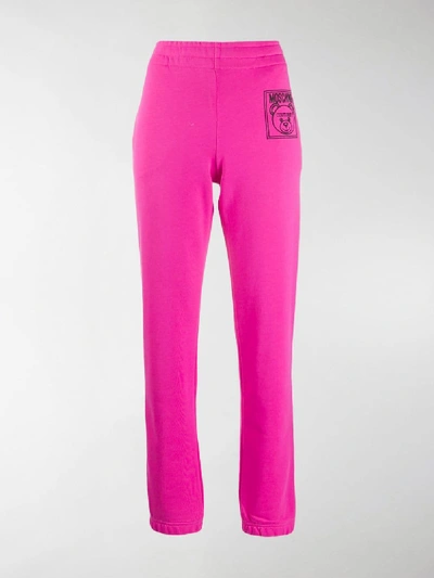 Shop Moschino Teddy Bear Track Pants In Pink