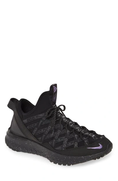 Shop Nike Acg React Terra Gobe Sneaker In Black/ Purple/ Anthracite