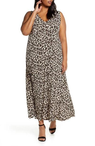 Shop Vince Camuto Leopard Knit Maxi Dress In Rich Black
