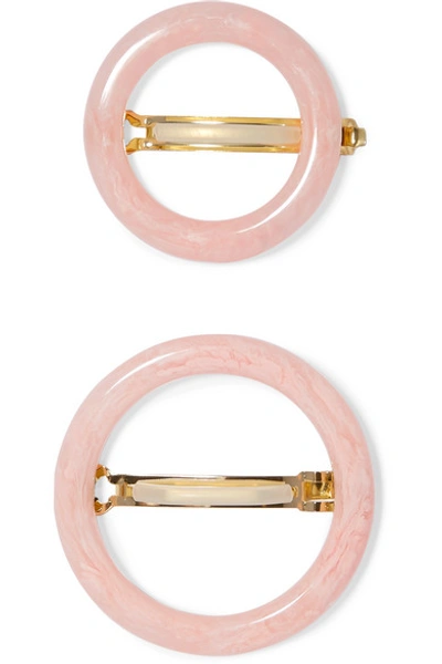Shop Cult Gaia Ria Set Of Two Acrylic Hair Clips In Pink