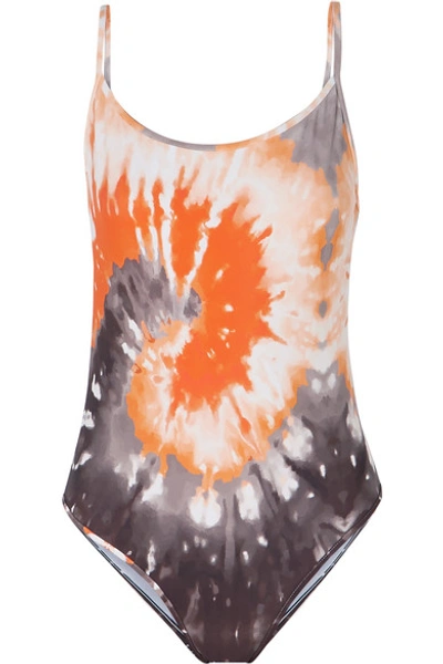 Shop Ack Fisico Tie-dyed Swimsuit In Orange
