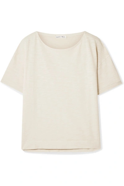 Shop Alex Mill Slub Cotton-jersey T-shirt In White