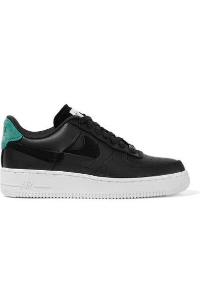 Shop Nike Air Force 1 '07 Lx Suede-trimmed Leather Sneakers In Black
