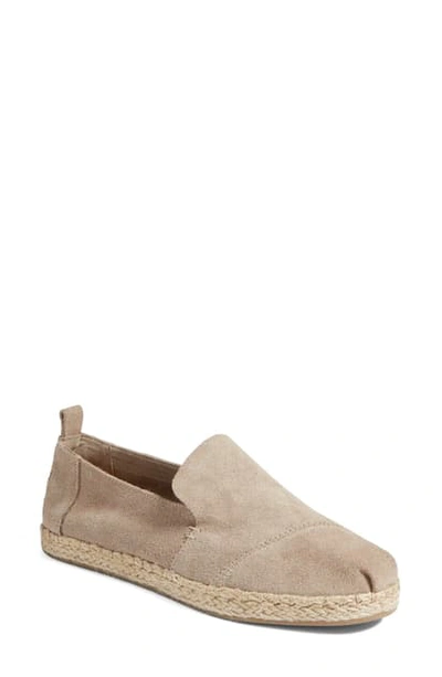 Shop Toms Classic Espadrille Slip-on In Desert Taupe Suede