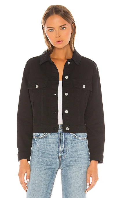Shop Bb Dakota Cant Meow Faux Fur Collar Denim Jacket In Black.