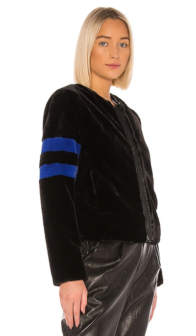 Shop Bailey44 Sullivan Faux Fur Jacket In Black & Blue