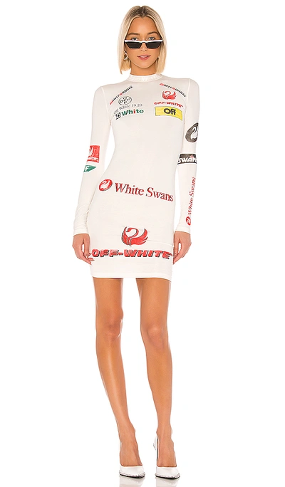 Shop Off-white Multilogo Sporty Dress In White Multicolor