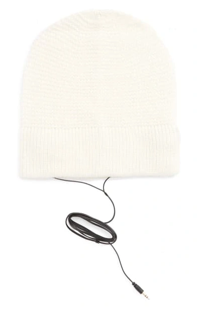 Shop Rebecca Minkoff Slouchy Beanie With Headphones - Ivory
