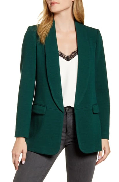 Shop Daniel Rainn Shawl Collar Knit Blazer In Emerald