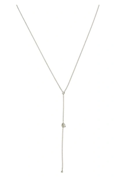 Shop Allsaints Knot Lariat Necklace In Silver