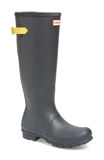 Shop Hunter Original Tall Adjustable Back Waterproof Rain Boot In Luna/ Lightening Yellow