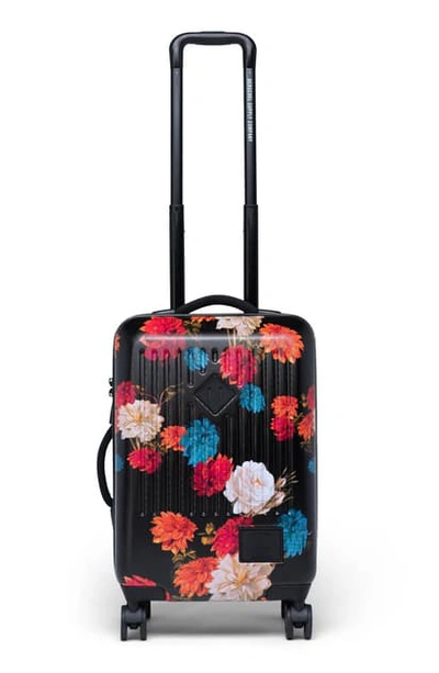 Shop Herschel Supply Co Small Trade 23-inch Rolling Suitcase - Black In Vintage Floral Black